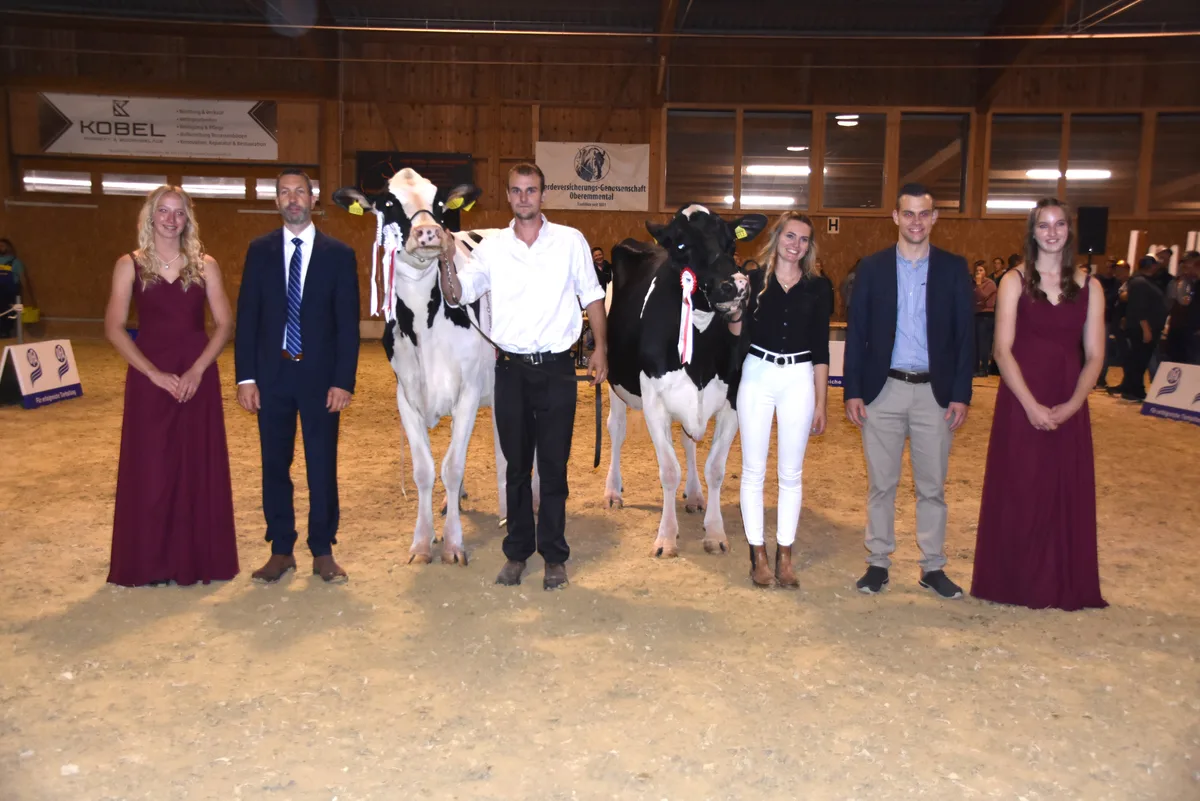 DSC_0045.JPG Die Senior-Miss Mountainfarm Mooi Louisa P (l.) von Daniel Emmenegger aus Flühli LU und die Reserve Top Gun Duke Marshmallow von Beat Krebs, Gerzensee BE.