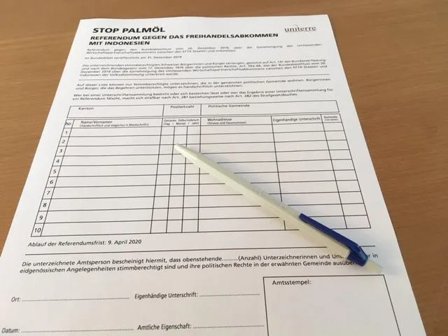 Noch sind nicht genügend Unterschriften für den Palmöl-Stop zusammengekommen. (Bild jsc)
