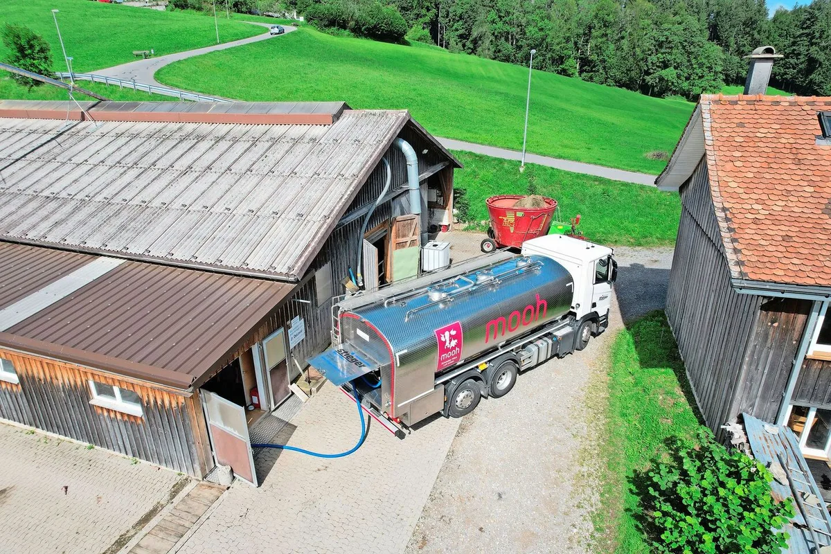 27fa47e43977141282d45874fce21e184dbbc7d4cad124981a71b37fb2adb08b Täglich sind 80 Mooh-Lastwagen in 20 verschiedenen Kantonen unterwegs. Mit diesen Zahlen ist Mooh die grösste Milchvermarktungsorganisation der Schweiz.