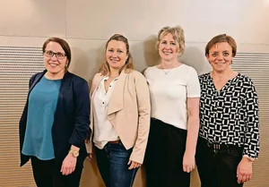 Der neue Vorstand, (v. l.): Martina Barmettler (Aktuarin), Rebekka Buchmann (Präsidentin), Irene Zemp (Verkauf) und Esther Steinmann (Vizepräsidentin).