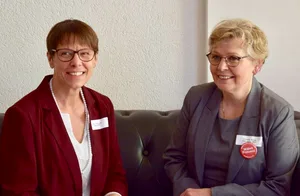 Die neue und die scheidende SBLV-Präsidentin: Anne Challandes (li.) übernimmt von Christine Bühler. (Bild zVg)