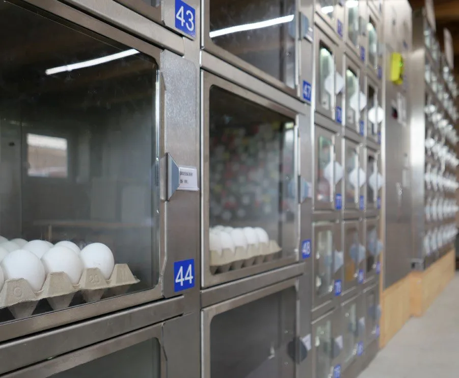 96846deb699619def498fb4b3a992e8d8dd9486d Eier auf Knopfdruck aus dem Automaten