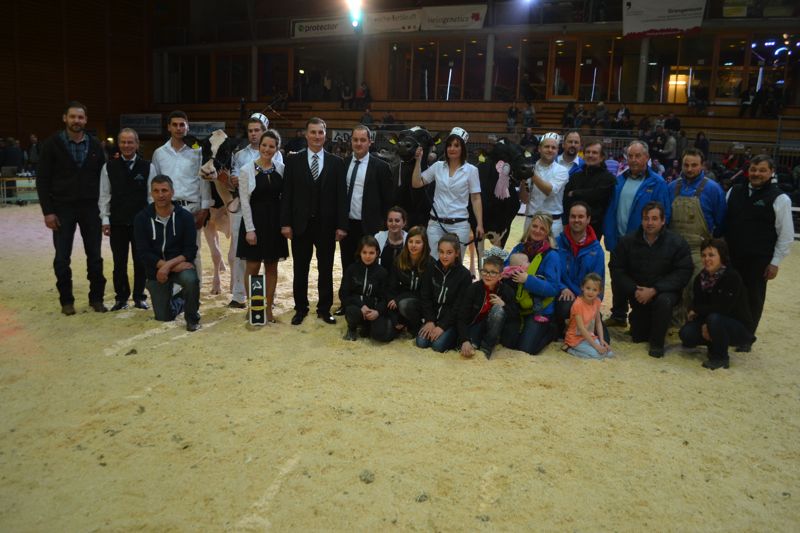 Senior Champion (rechts): Atwood Galys-Vray, Junker, Staub, AL.BE.RO, Iffwil / Reserve Senior Champion (Mitte): Holst. Papaux Seaver Natalia, Comex Currat-Papaux-Piller, Les Ecasseys / Mention Honorable (links): Henni Sid Caline, Michel Clément, Le Mouret