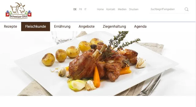 f98bc04a11f7ec10ddbe9c13766ff60b540efbfc Die neue Webseite des Projekts «Schweizer Gitzi» will Appetit auf Ziegenfleisch wecken. (Bild Screenshot www.schweizer-gitzi.ch)