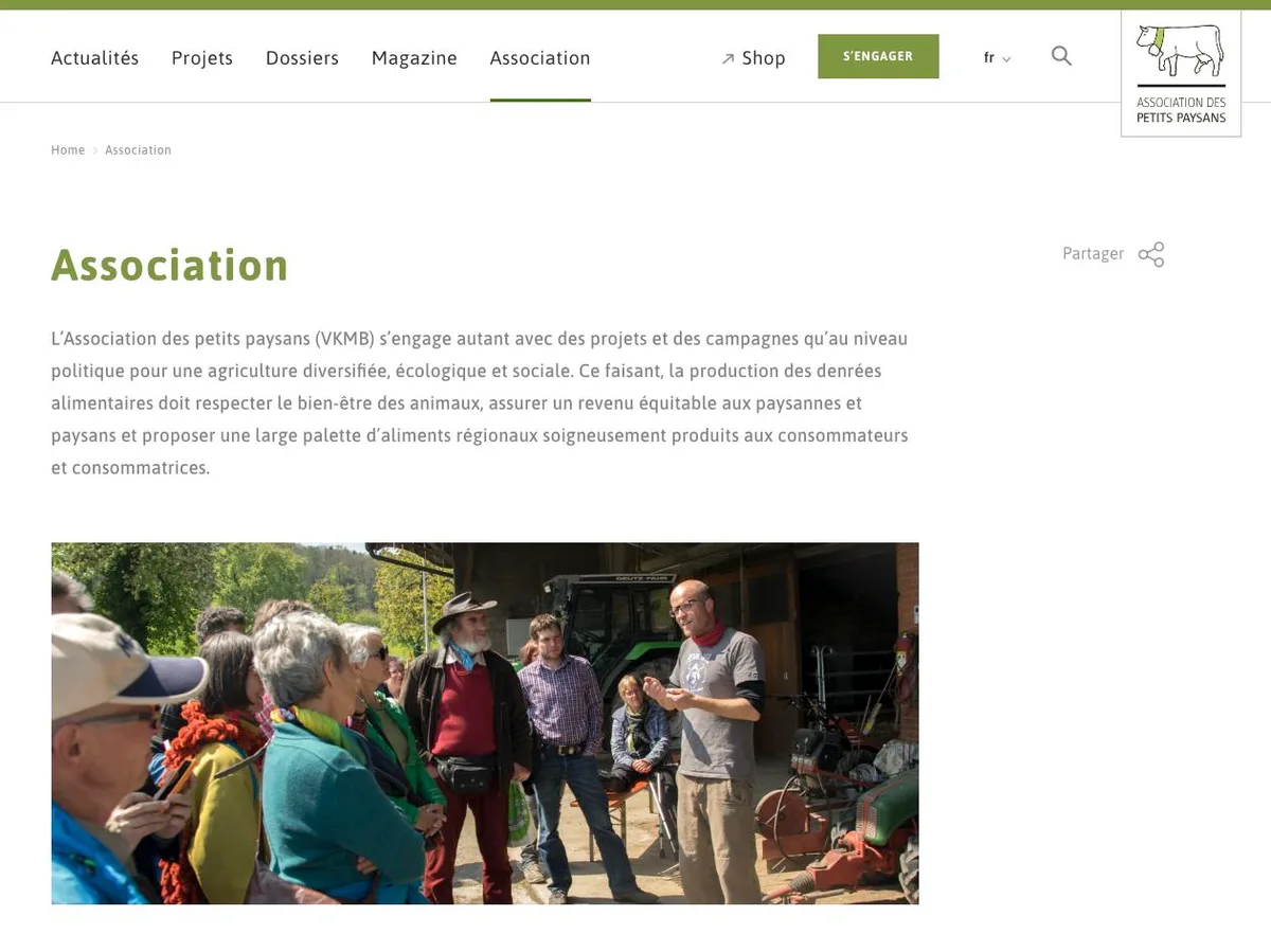 f11d749d8ae5d43824769969e41e4dedcd8bf692 Seit der Überarbeitung ist die Seite auch auf Französisch verfügbar. (Screenshot www.petitspaysans.ch)