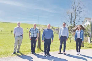Hans Ramseier, Andreas Bracher, Andreas Aebi, Martin Rufer und Isabella Stalder (v. l. n. r.), führten durch die Veranstaltung. (Bilder Barbara Heiniger)