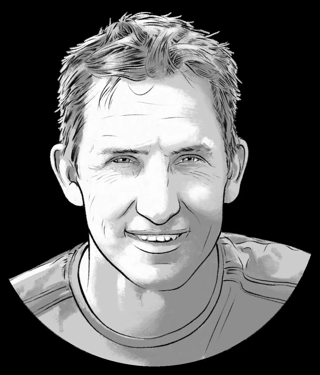 48d059e3761b92addea344c8f3d328cbf3ac6c83 Beat Schmid, «die grüne»-Redaktor Landtechnik. Illustration: Bruno Muff