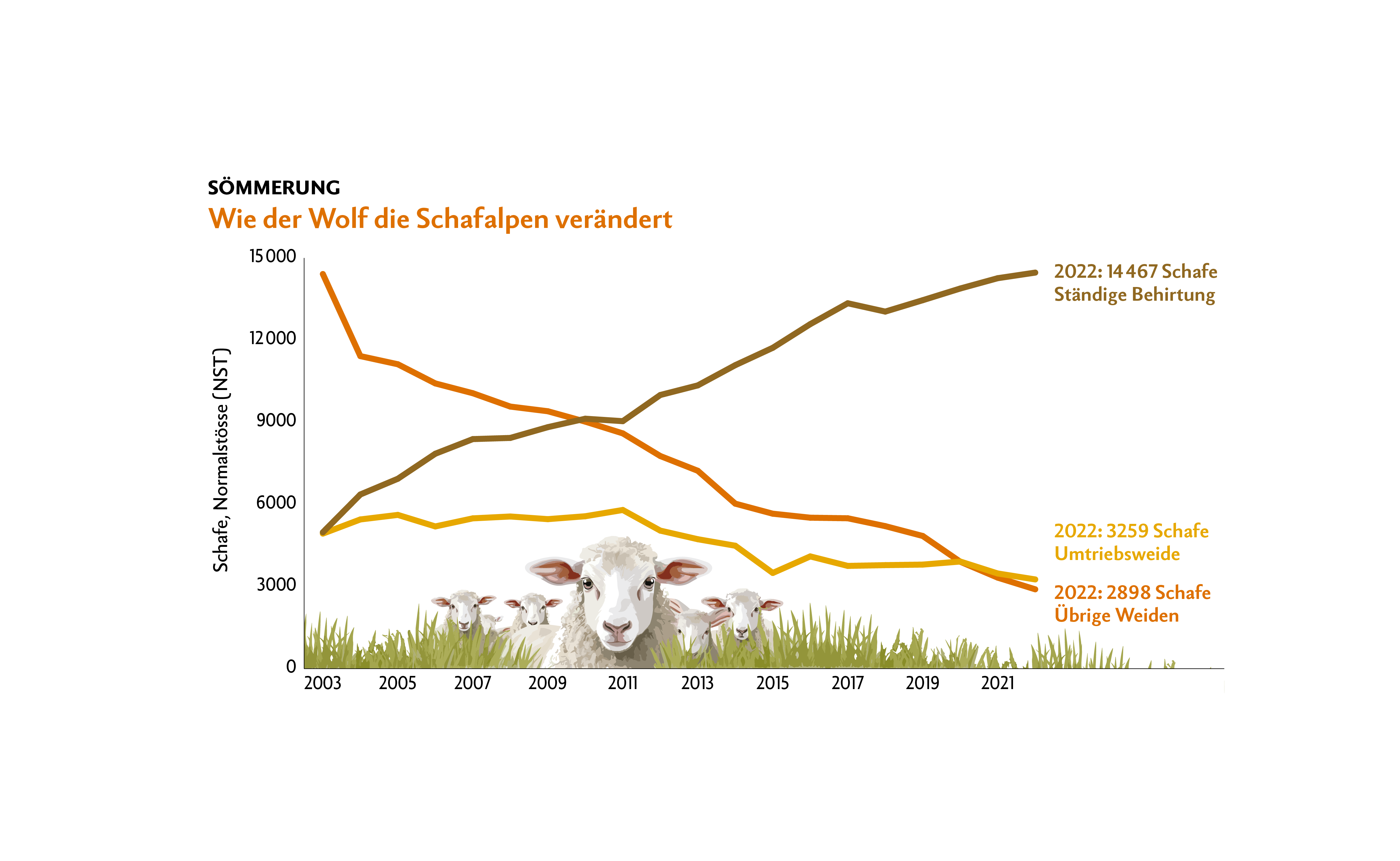 Sömmerung der Schafe nach Weidesystem (2003 bis 2022)