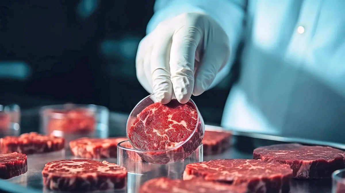 2cb4b5ef689712e0e36b1a4baf16095de2a67db980934b099183fea73f10b666 Mit der Produktion von künstlichem Fleisch wird sich auch die Schweizer Landwirtschaft auseinandersetzen müssen. Migros will mit der Produktion starten.