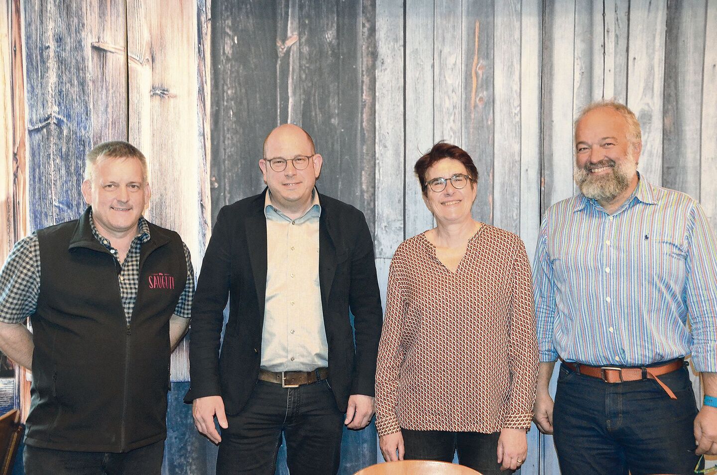 Sie informierten und lieferten den Produzenten Impulse für eine zukunftsgerichtete Produktion (v. l. n. r.): Thomas Kempf, Stefan Müller, Rita Lüchinger und Fabian Wahl.