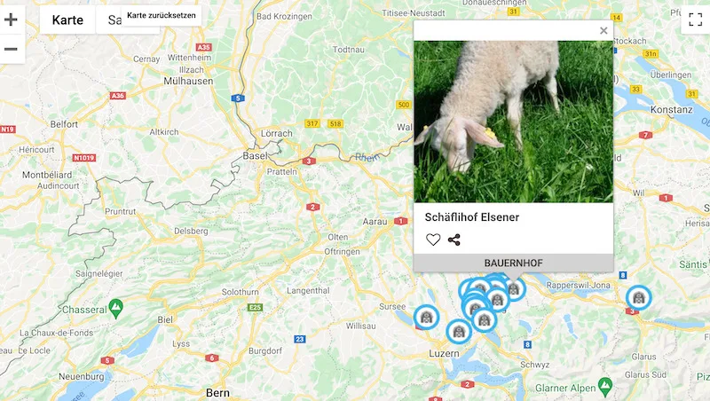 05b9253078887684f2d006ffae6f40223cff1c11 Bereits haben sich verschiedene Bauernhöfe auf Gallma.ch registriert. (Bild screenshot gallma.ch)