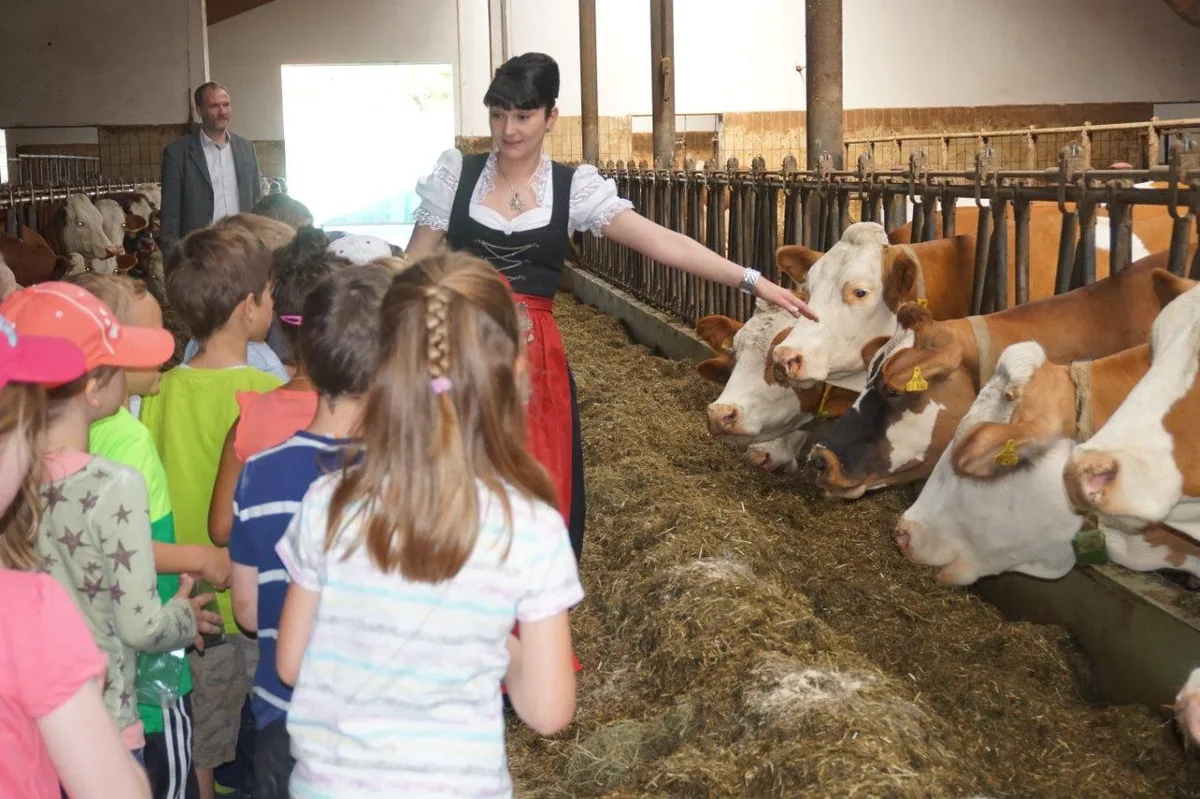 Deutsche Bauernfamilien informieren Schulkinder über ihren Alltag