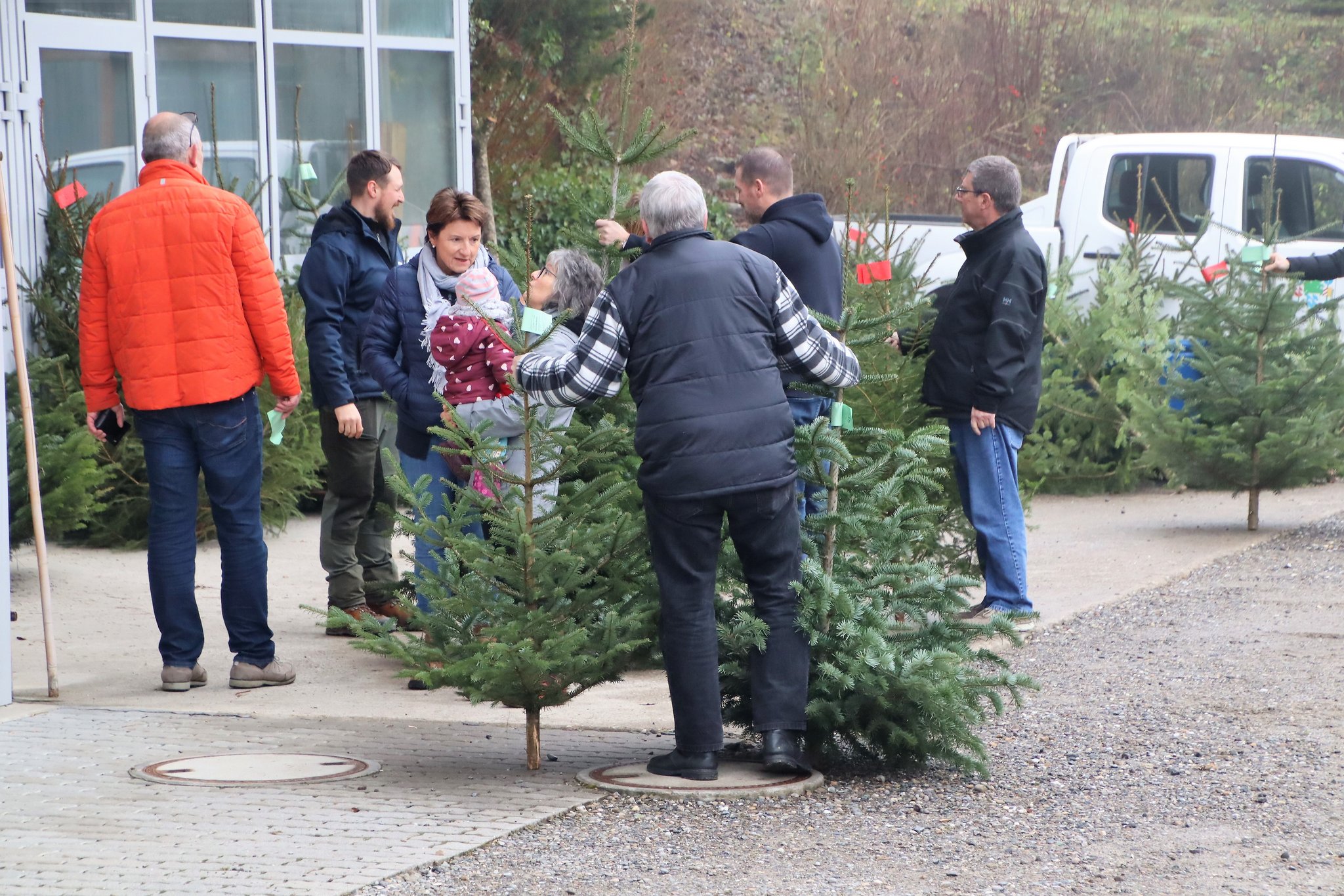 Hier ist der Christbaum-Kauf noch ein geselliger Anlass