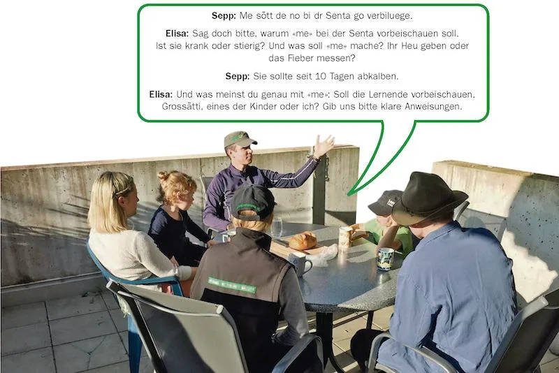Wenn die Aussage des Gegenübers nicht eindeutig ist, kann mit einer Rückfrage die Situation geklärt und es können Missverständnisse verhindert werden. (Symbolbild ef/Montage BauZ)