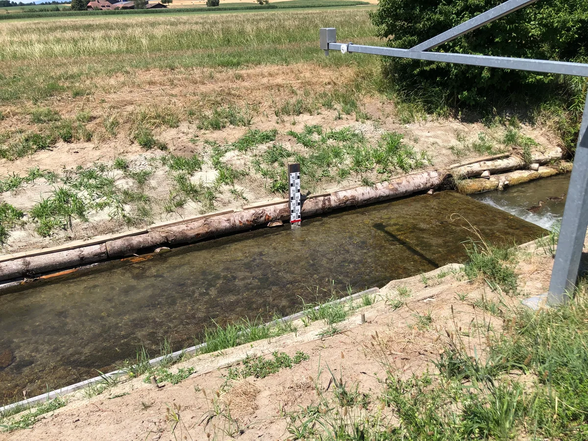 IMG_7484.jpg Dieser Bach führt laut Pegel-Skala zu wenig Wasser. Ein Bild, das sich derzeit vielerorts zeigt.