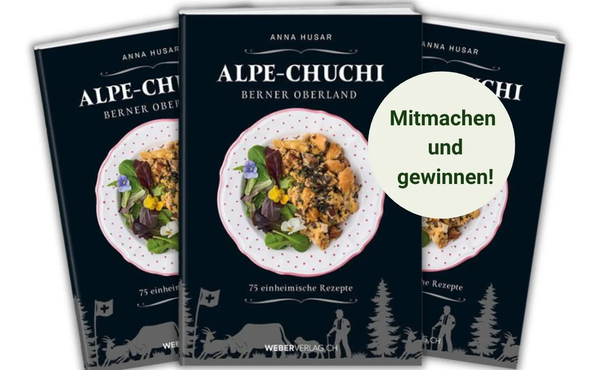 Machen Sie mit und gewinnen Sie mit etwas Glück ein Exemplar des Buches «Alpe-Chuchi – Berner Oberland». Machen Sie mit und gewinnen Sie mit etwas Glück ein Exemplar des Buches «Alpe-Chuchi – Berner Oberland». (Bild: Weber Verlag)