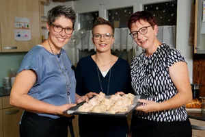 Die drei kochenden Landfrauen Barbara Matter, Helen Imhof, Aurélia Joly.