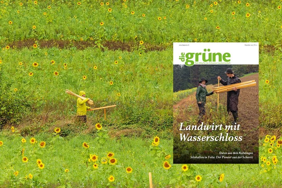 DG_23-12_3zu2_Titelbild «die grüne» im Dezember 2023 – Ein Landwirt mit Wasserschloss