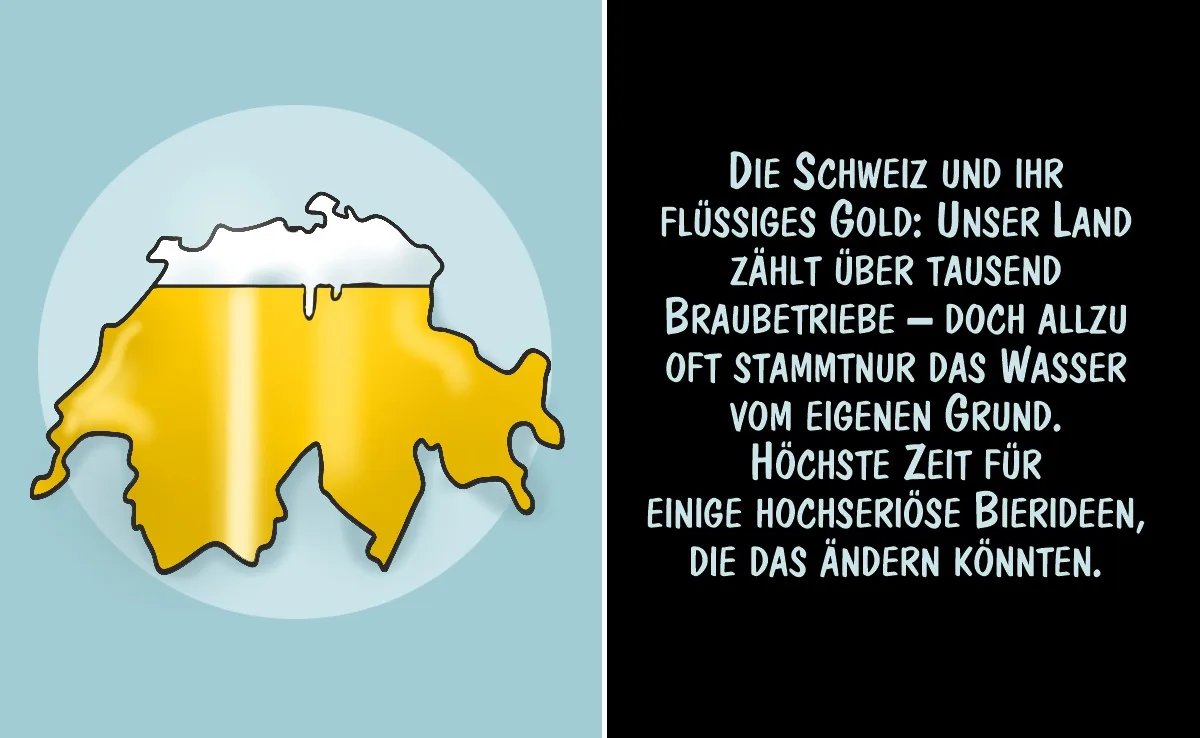 Cartoon von Marco Ratschiller/Karma: Bierideen für die Schweiz