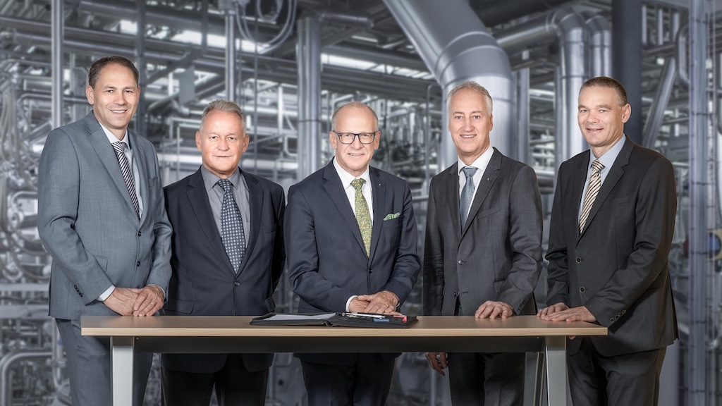 Der neue Verwaltungsrat der Züger Frischkäse AG v.l.n.r. Markus Züger (Vizepräsident), Benno Andermatt, Martin Gehrer (Präsident), Andreas Schmidheini, Christof Züger (CEO Züger Frischkäse AG) (Bild zVg)
