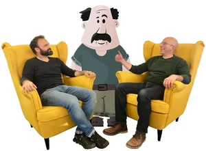 Dominique Dietiker (l.) und Hansruedi Schoch (r.) sind überzeugt, dass Albert sehr schnell lernen wird und den Landwirt(innen) nützliche Antworten liefern kann.