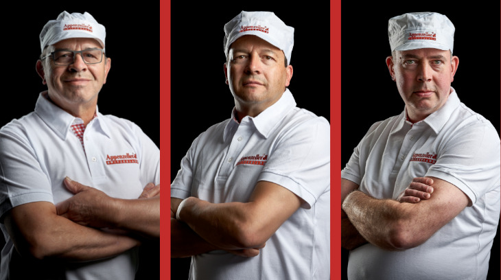 Sie bekamen die Auszeichnung für den besten Apenzeller Rahmkäse: Tony Müller, Godi Thönen und Othmar Werder (v. l. n. r.). (Bilder SO Appenzeller Käse)