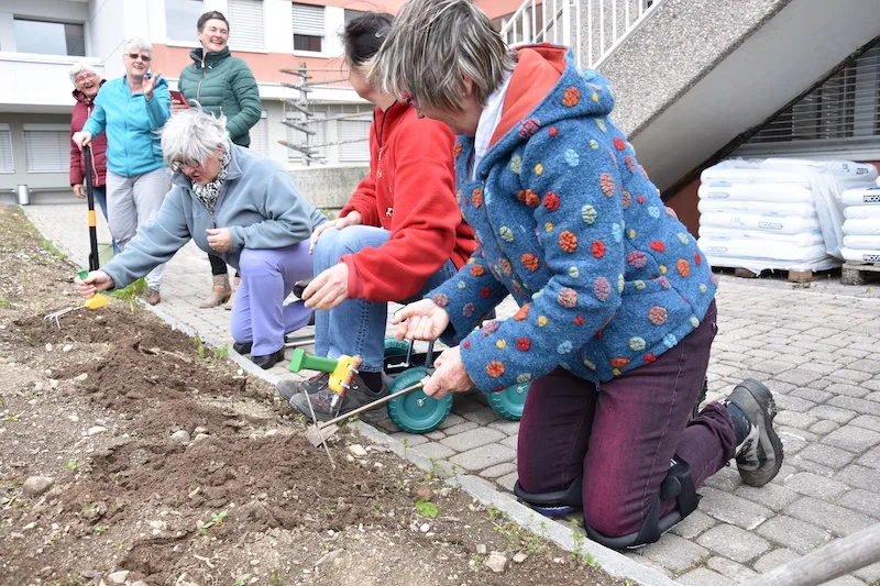 cb0d3e4974cc73e249fbde8d42e134de4b4036d5 Mit Knieschonern, Rollhockern und ergonomischgeformtem Werkzeug ist die Gartenarbeit um einiges "menschenfreundlicher". (Bild und Video et)