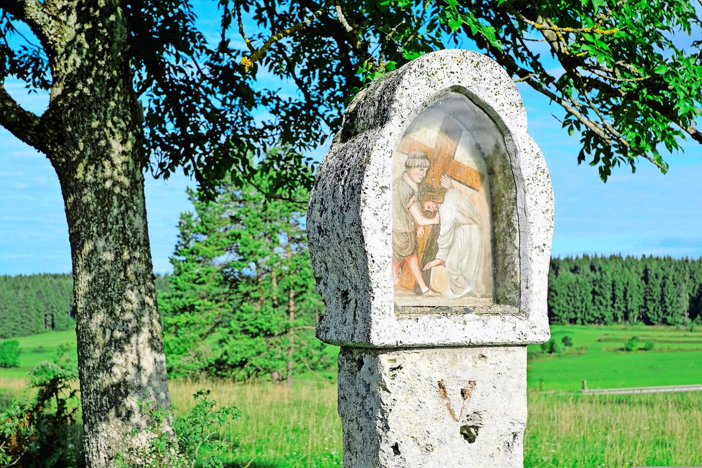 Dasein (er-)tragen: Kreuzwegauf dem Feld.