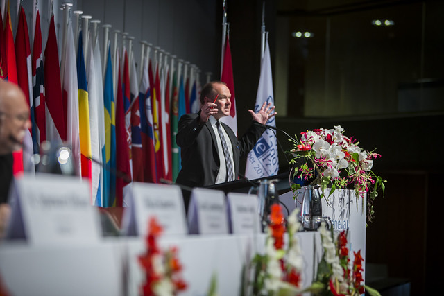 Andreas Aebi 2015 in Genf. Der Nationalrat ist Mitglied der Aussenpolitischen Kommission des Nationalrats und in dieser Funktion oft unterwegs. (Bild zVg)