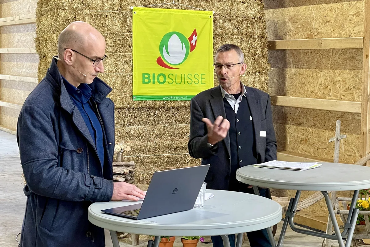 bio-suisse_balz_strasser_urs_braendli Balz Strasser (Geschäftsführer) und Urs Brändli (Präsident) von Bio Suisse.