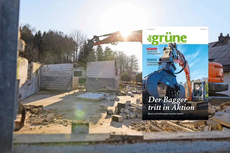 DG_26_05_3zu2_Titelbild «die grüne» im Mai 2026 – Der Bagger tritt in Aktion