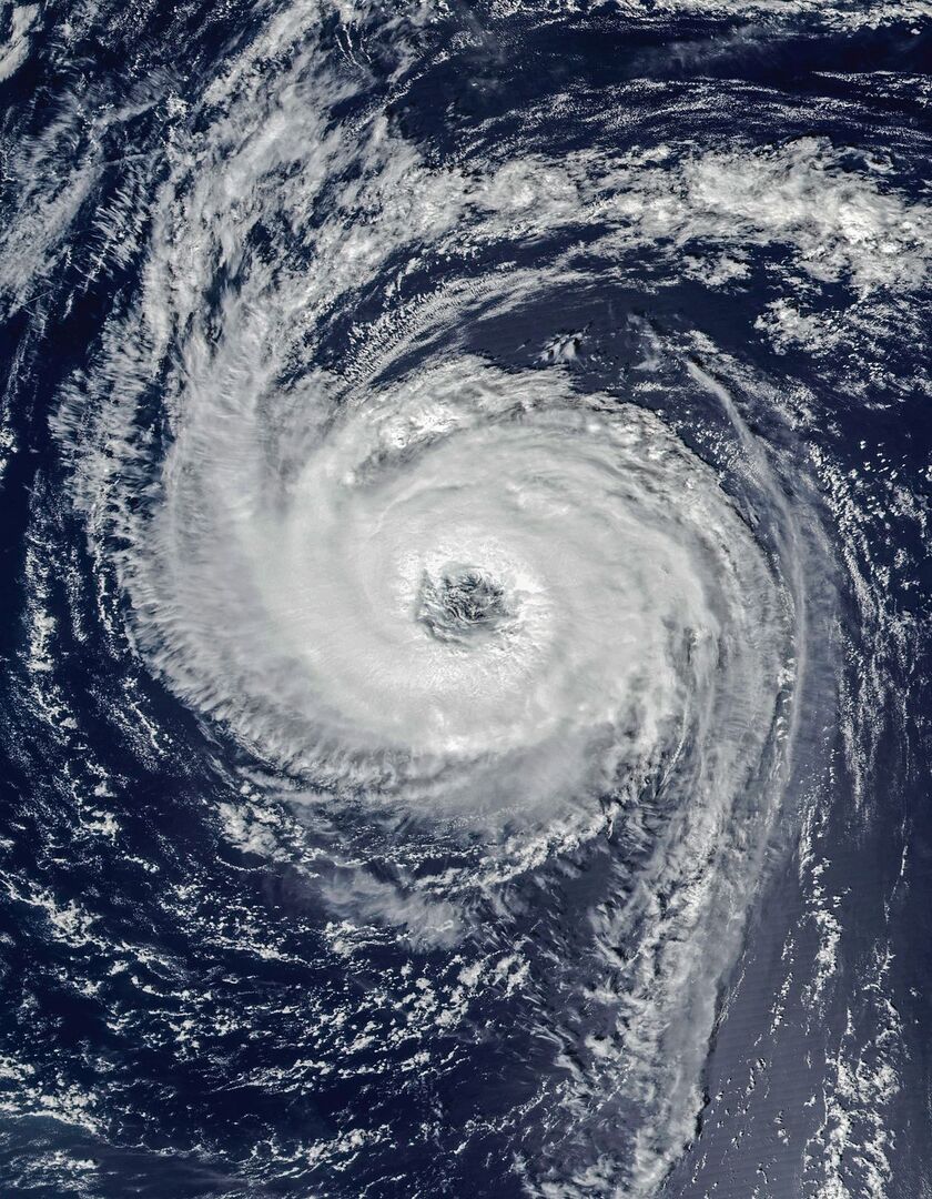 Satellitenaufnahme des Hurricanes «Nigel», der vom 15. bis 22. September über dem Atlantik aktiv war. Er hat uns eine Woche Altweibersommer gebracht.