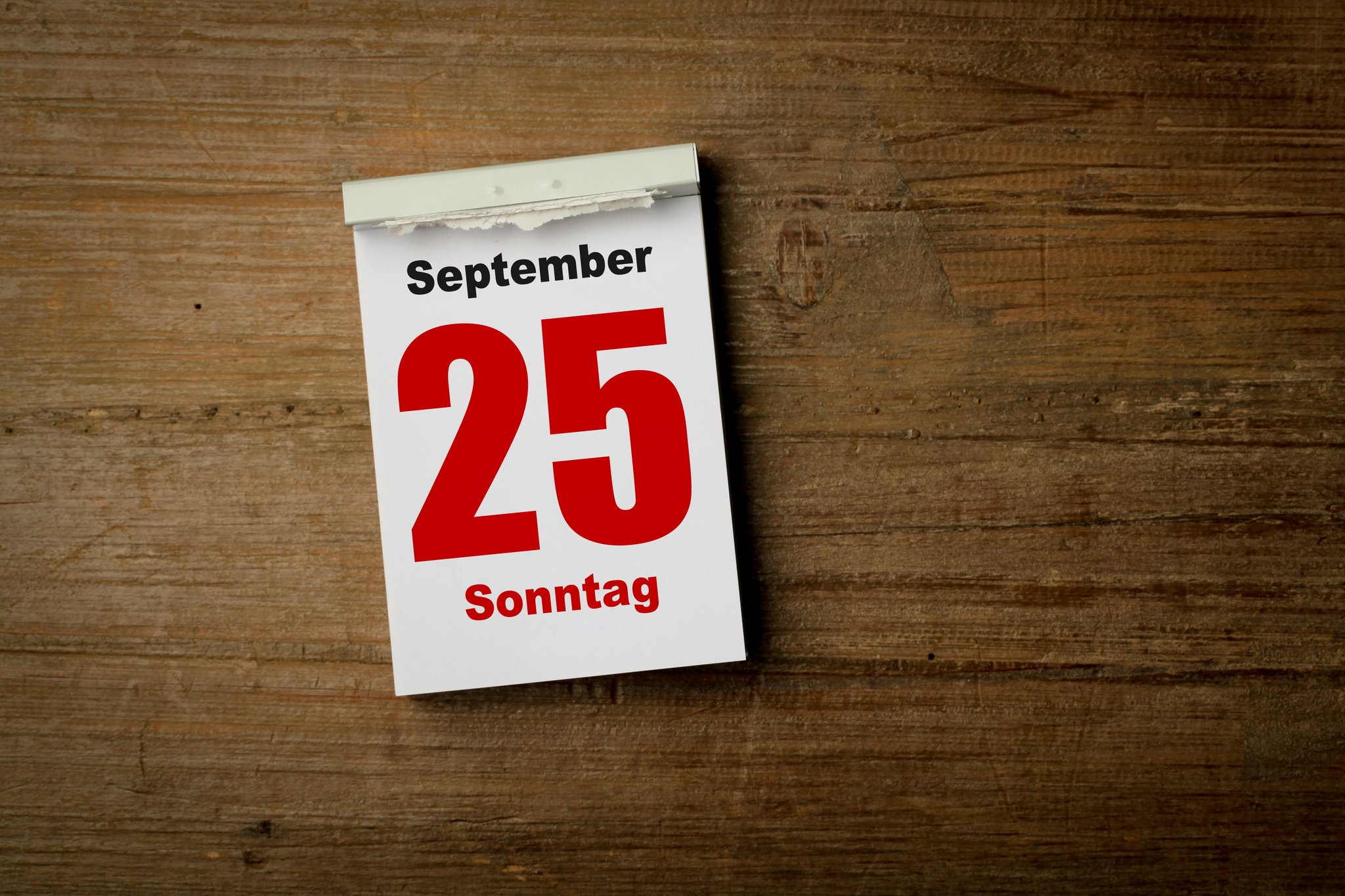 Kalenderblatt mit dem Datum 25. Seotember