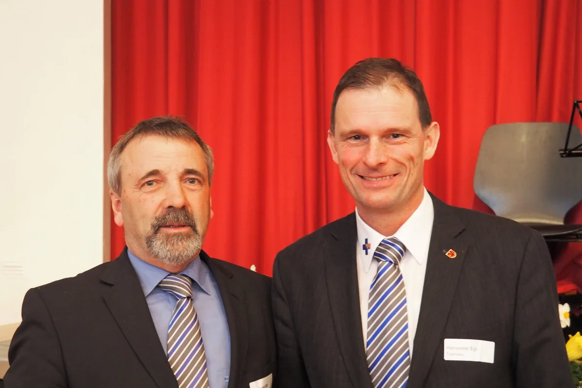 04e84cbd6b8b41186432c582ae476f6d71a7d1fd SMP-Präsident Hanspeter Kern (links) und Hanspeter Egli, Präsident der Vereinigten Milchbauern Mitte-Ost verteidigen sich. (Bild chw)