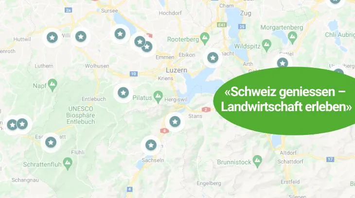 4503c2459f083aed601f175db07bc6b30e790fd0 Ferien in der Schweiz? Auf unserer Karte entdecken Sie wunderschöne Übernachtungsmöglichkeiten auf Bauernhöfen in der Schweiz (Bild: BauernZeitung).
