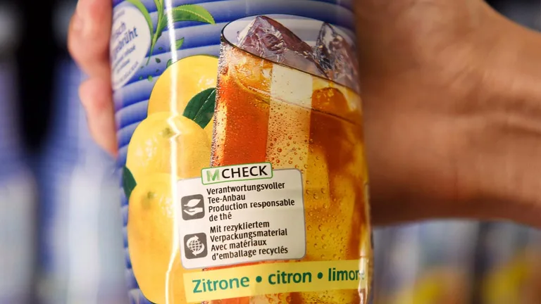 1810e3ae5552646c1833927b3efe1c387ee56470 M-Check, die Nachhaltigkeits-Kennzeichnung auf der Verpackung.. (Bild Migros)