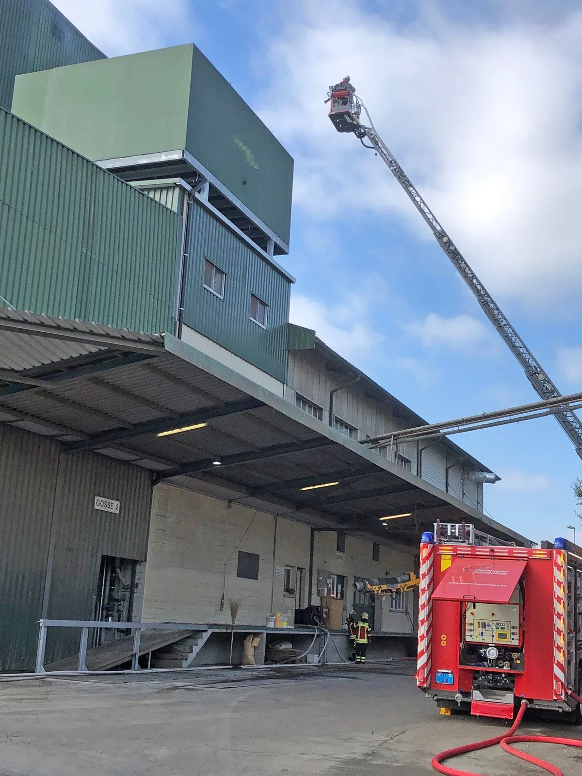Futtermais geriet in Brand