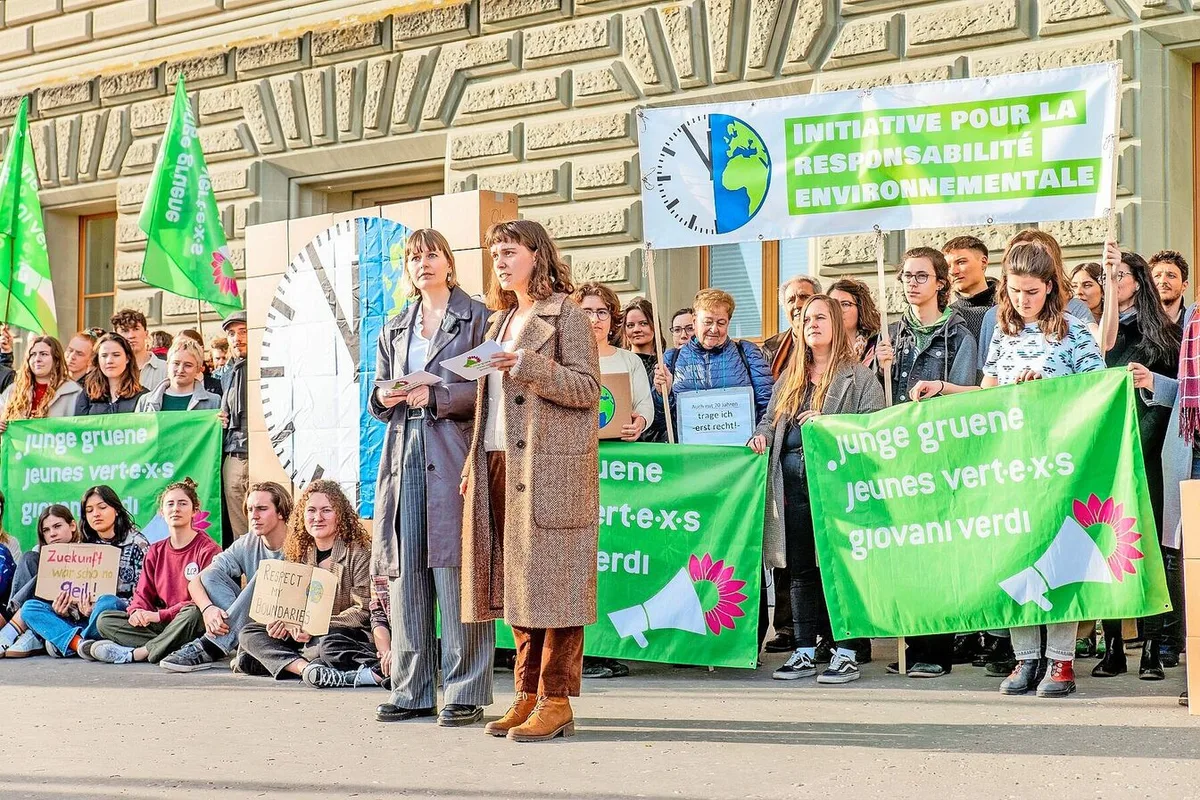 Die Co-Präsidentinnen Margot Chauderna (links) und Magdalena Erne argumentieren mit dem Erhalt der Lebensgrundlagen.