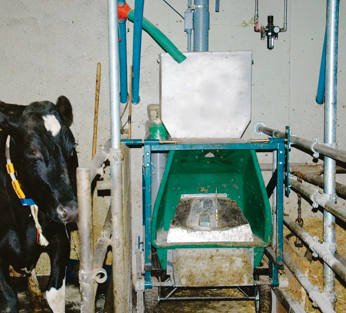 844793842d409dfea269556d415779e3cfe177b6 Agroscope hat den Futterzusatz von Lein- und Rapssamen auf die Reduktion der Methanemission bei Wiederkäuern untersucht. Mit der mobilen Futterstation, dem GreenFeed-System, wurde der Ausstoss des Gases aus der Atemluft gemessen. (Bild zVg)