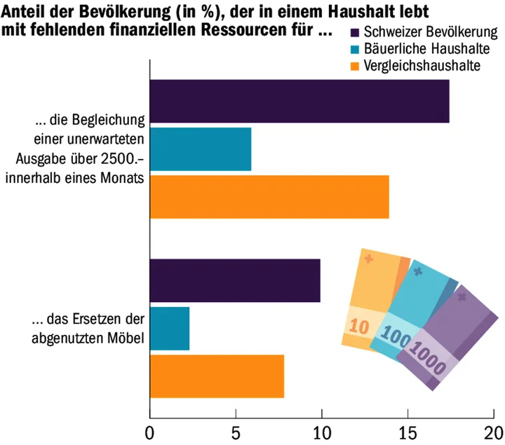 Schweizer Bauernhaushalte: Kleinere unerwartete Ausgaben kein Problem?