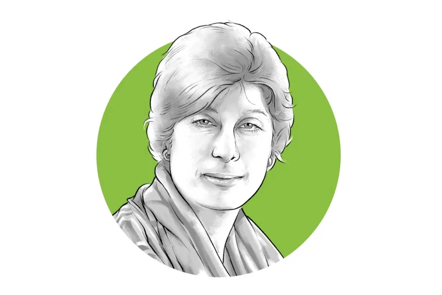 e0b679b7979a63eedb36337f73f9f22dd7b546c4 Dominique Rast, «die grüne»-Chefin vom Dienst. Illustration: Bruno Muff