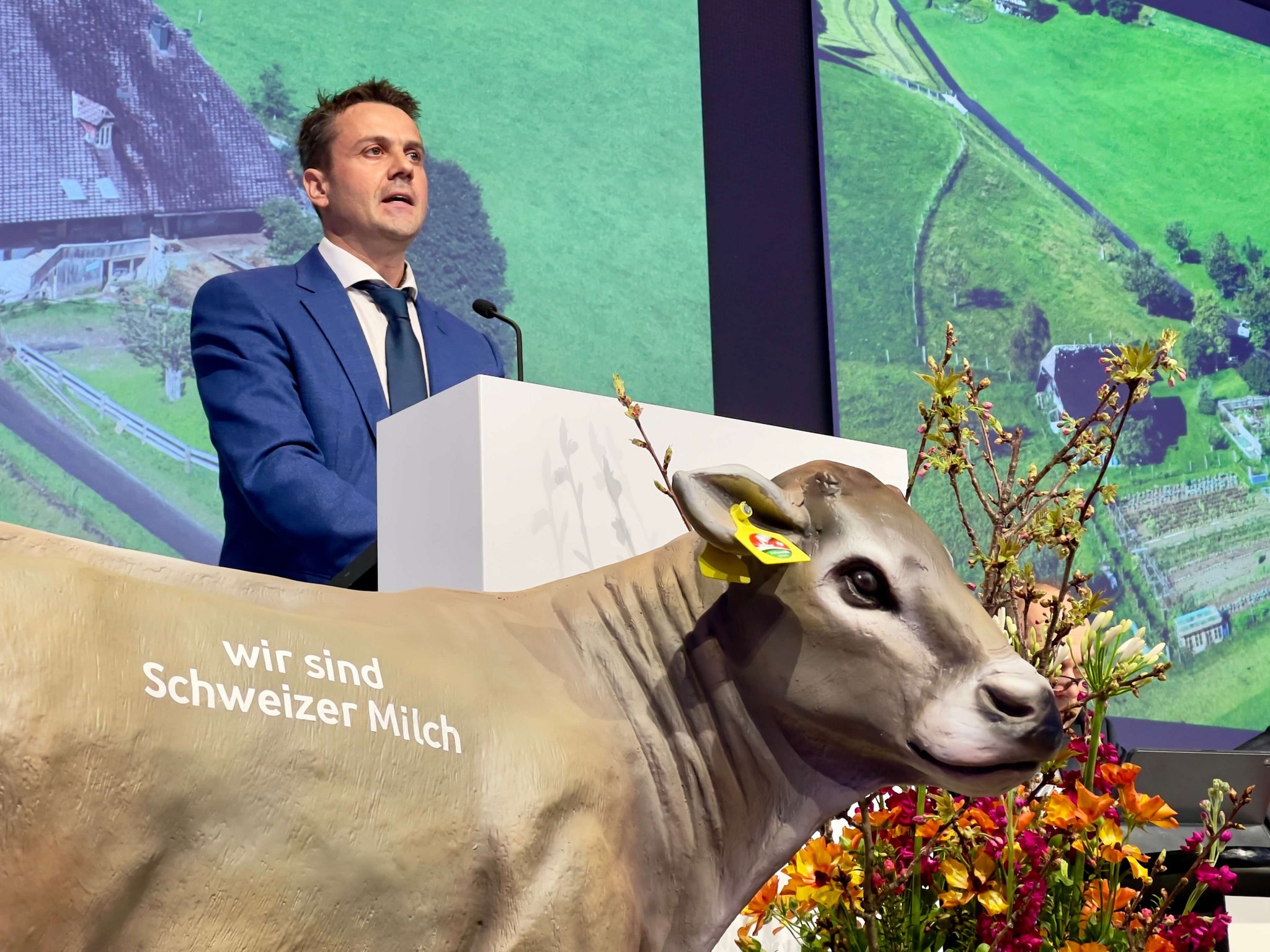 Der neue SMP-Präsident Boris Beuret am Rednerpult.