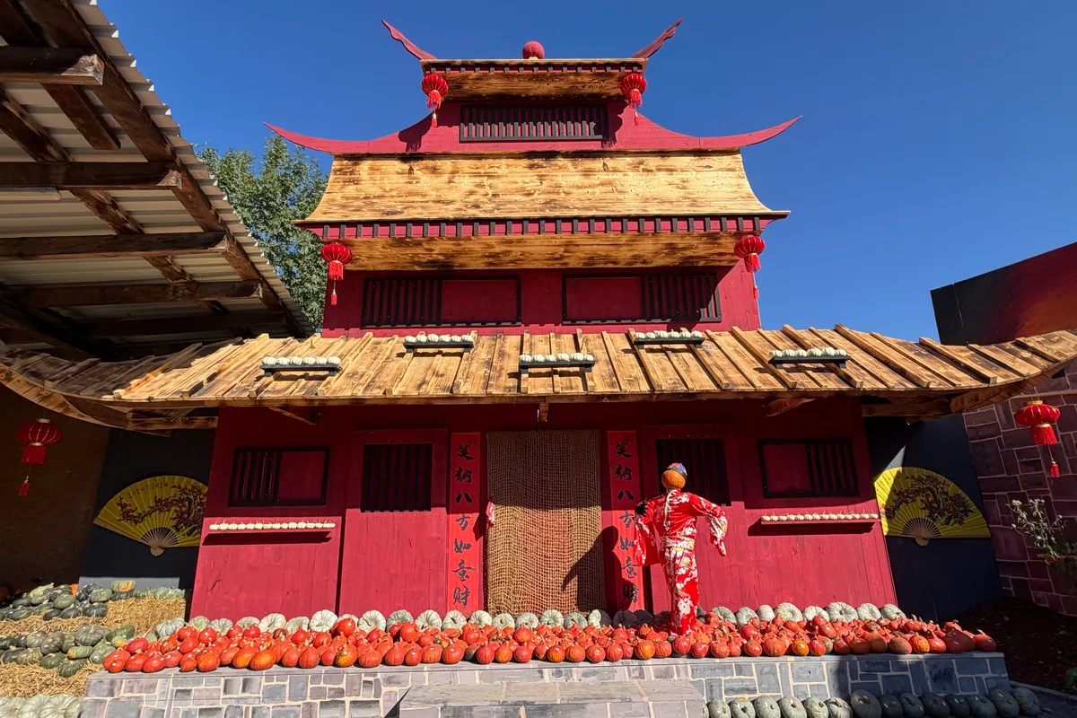 Pagode Die chinesische Pagode ist Teil der Kürbisausstellung 2026 auf dem Kürbishof in Gossau.