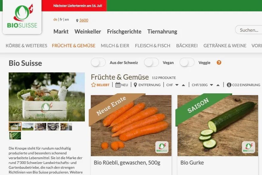 271ca4b028f1960ab2c66b591c0c06f14a6a20fa Mit dem knospeshop.ch steigt Bio Suisse in den Online-Handel ein. Bild: Screenshot