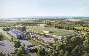 So soll es bald aussehen in St. Aubin FR: Visualisierung des jüngst bewilligten Ersatzneubaus Geflügelproduktion.