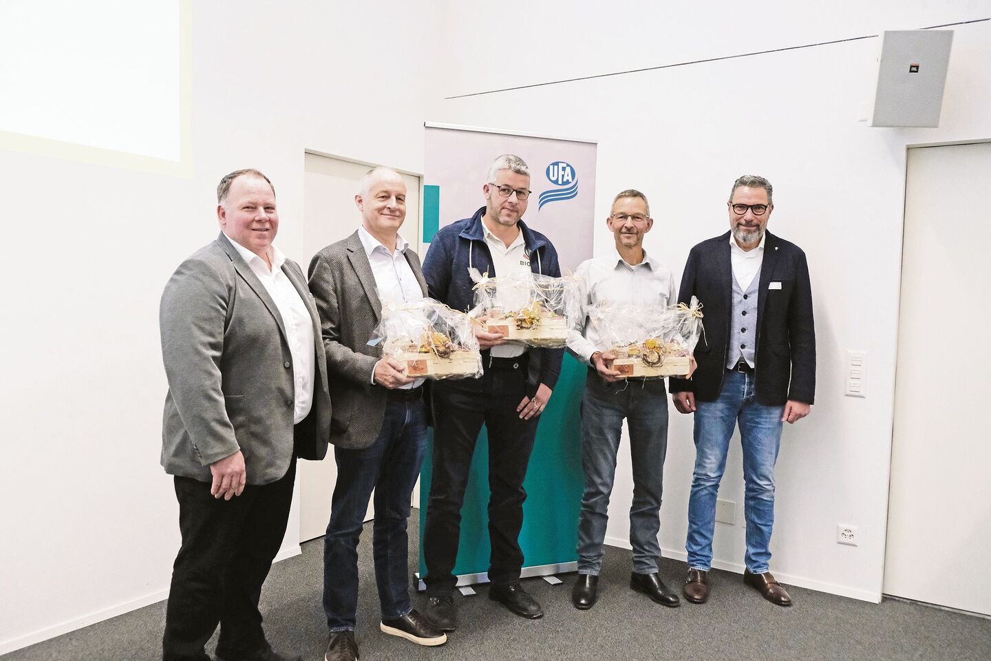 Die Referenten der Tagung: Rolf Steffen, Heinz Mollet, Beat Gerber, Urs Brändli und Paul Steiner (v. l. n. r.).