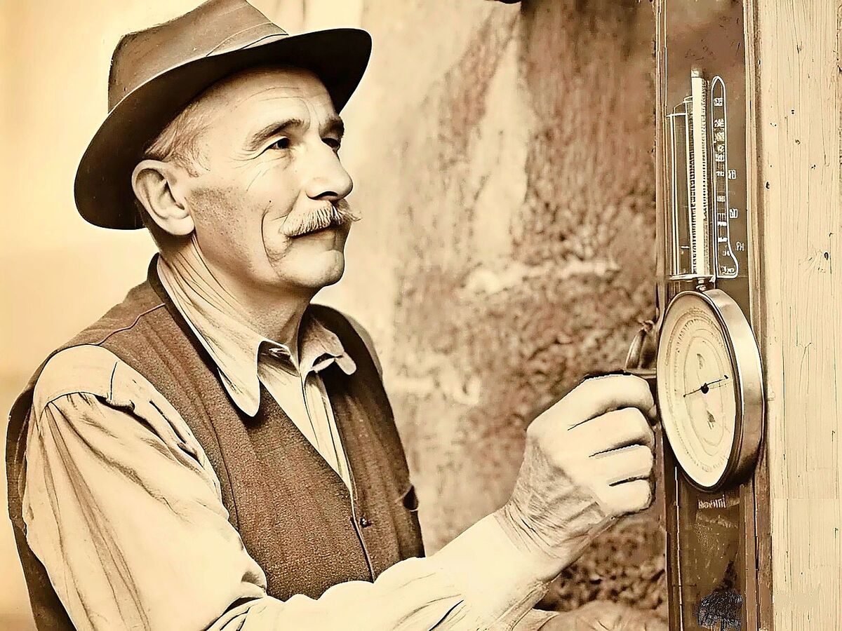 Früher hat man an das Barometer geklöpfelt, um sich zu vergewissern, dass es «schön und trocken» anzeigt, damit man mit der Heuet loslegen konnte.
