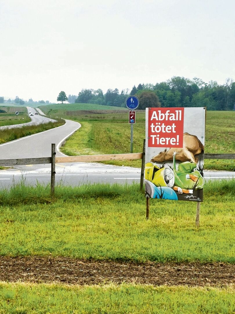 An über 100 Standorten haben Aargauer Bauernfamilien die Plakate aufgestellt, so auch Urs Baur in Egliswil.