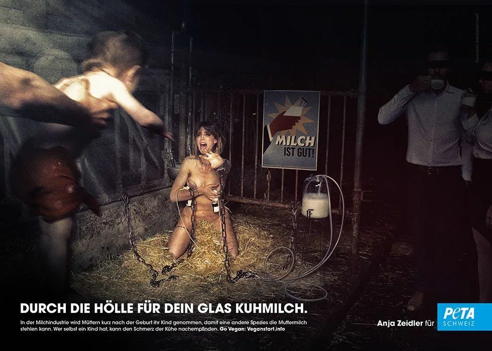 51c4c438d09cd9edcd4a93c3fa4a205e7bb2aba9 Dieses Plakat mit Anja Zeidler sorgt gerade für einige Schlagzeilen. (Bild Peta Schweiz)
