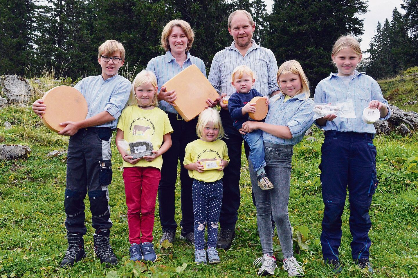 Mit dabei am Muotathaler Alpchäsmärcht: Familie Betschart bewirtschaftet die Alp Unter Roggenloch an der Pragelpassstrasse und stellt jährlich rund 1,7 Tonnen Bio-Alpkäse her.